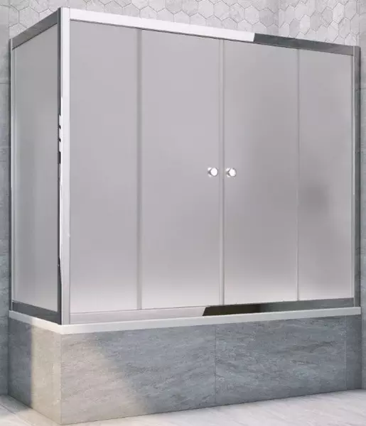 

Шторка на ванну стеклянная «Vegas Glass» Z2V+ZVF Tur Novo 195/85 сатин/хром глянцевая универсальная