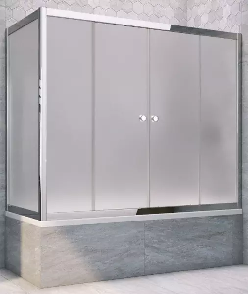 

Шторка на ванну стеклянная «Vegas Glass» Z2V+ZVF Tur Novo 200/70 сатин/хром глянцевая универсальная