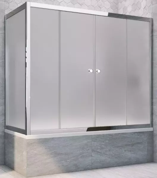 

Шторка на ванну стеклянная «Vegas Glass» Z2V+ZVF Tur Novo 200/80 сатин/хром глянцевая универсальная