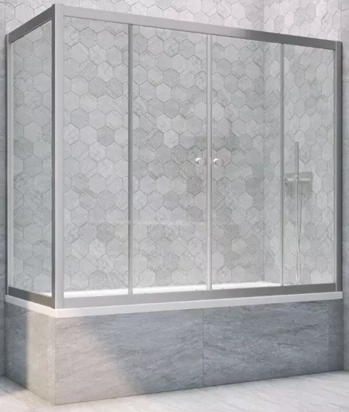 

Шторка на ванну стеклянная «Vegas Glass» Z2V+ZVF Novo 155/70 прозрачная/хром матовая универсальная