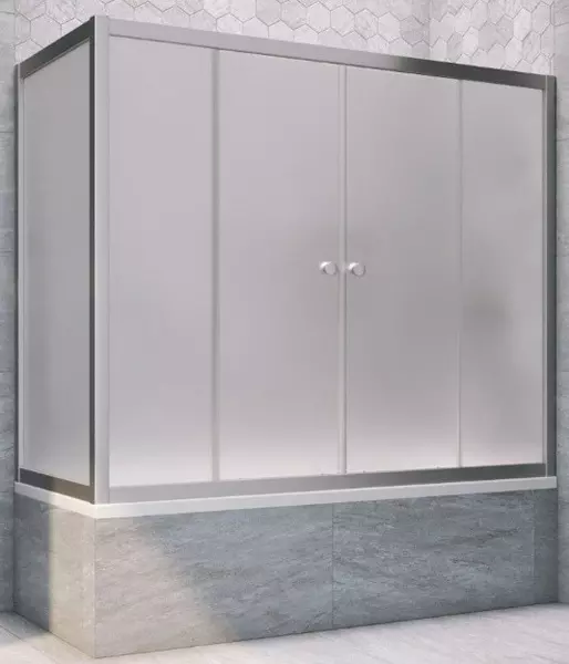 

Шторка на ванну стеклянная «Vegas Glass» Z2V+ZVF Novo 155/70 сатин/хром матовая универсальная