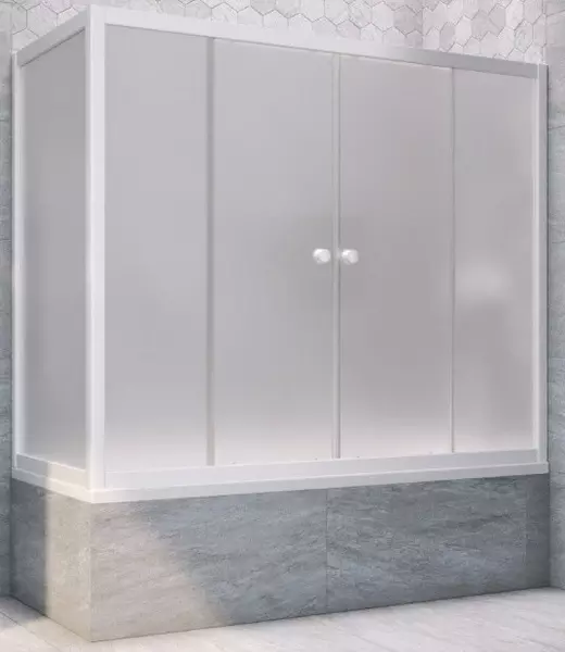 

Шторка на ванну стеклянная «Vegas Glass» Z2V+ZVF Novo 155/80 сатин/белая универсальная