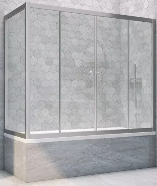 

Шторка на ванну стеклянная «Vegas Glass» Z2V+ZVF Novo 165/70 прозрачная/хром матовая универсальная