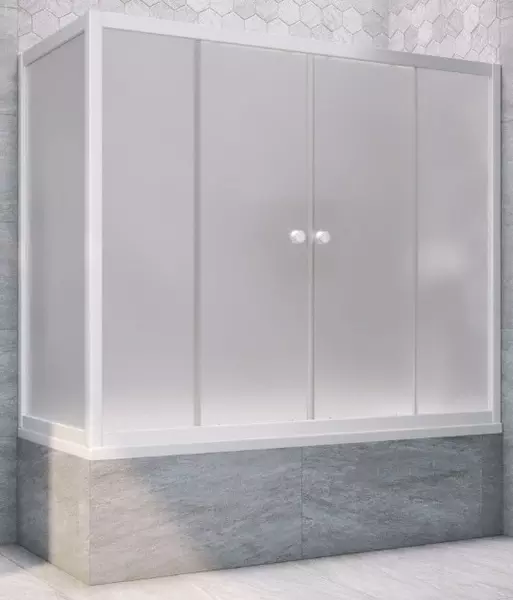 

Шторка на ванну стеклянная «Vegas Glass» Z2V+ZVF Novo 165/75 сатин/белая универсальная