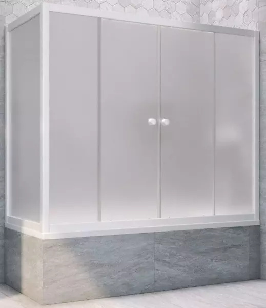 

Шторка на ванну стеклянная «Vegas Glass» Z2V+ZVF Novo 165/85 сатин/белая универсальная