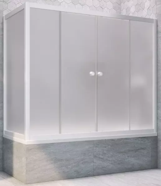 

Шторка на ванну стеклянная «Vegas Glass» Z2V+ZVF Novo 165/90 сатин/белая универсальная