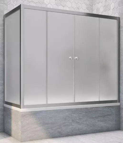 

Шторка на ванну стеклянная «Vegas Glass» Z2V+ZVF Novo 165/90 сатин/хром матовая универсальная