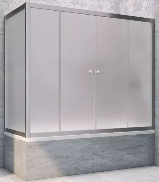 

Шторка на ванну стеклянная «Vegas Glass» Z2V+ZVF Novo 175/70 сатин/хром матовая универсальная