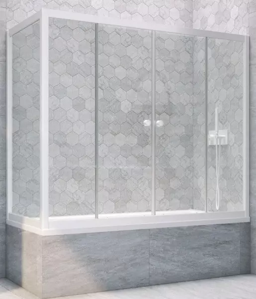 

Шторка на ванну стеклянная «Vegas Glass» Z2V+ZVF Novo 175/75 прозрачная/белая универсальная
