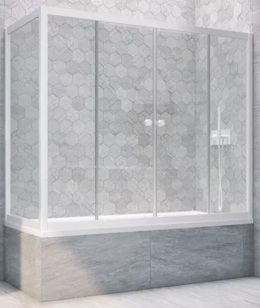

Шторка на ванну стеклянная «Vegas Glass» Z2V+ZVF Novo 175/85 прозрачная/белая универсальная