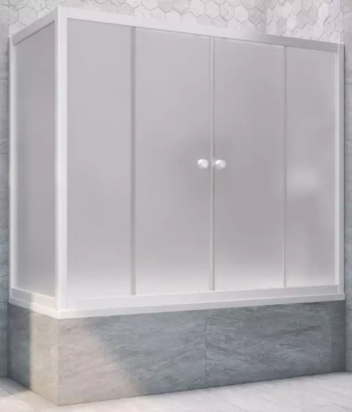

Шторка на ванну стеклянная «Vegas Glass» Z2V+ZVF Novo 185/75 сатин/белая универсальная