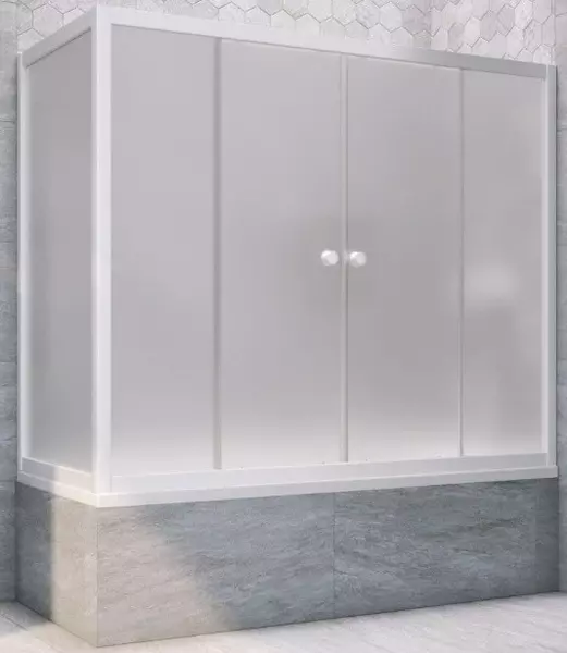 

Шторка на ванну стеклянная «Vegas Glass» Z2V+ZVF Novo 185/80 сатин/белая универсальная