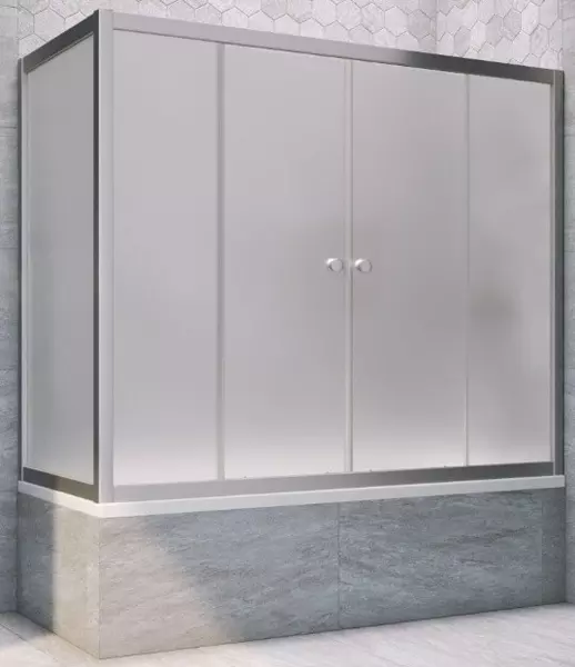 

Шторка на ванну стеклянная «Vegas Glass» Z2V+ZVF Novo 185/85 сатин/хром матовая универсальная