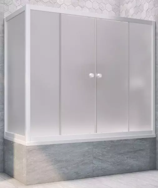 

Шторка на ванну стеклянная «Vegas Glass» Z2V+ZVF Novo 190/70 сатин/белая универсальная