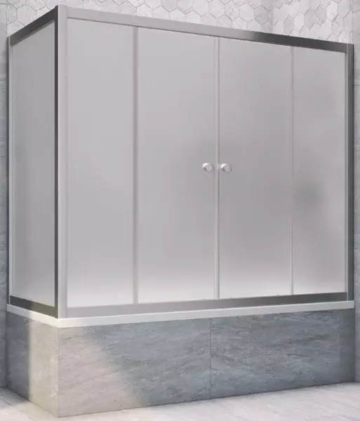 

Шторка на ванну стеклянная «Vegas Glass» Z2V+ZVF Novo 190/80 сатин/хром матовая универсальная