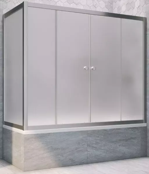 

Шторка на ванну стеклянная «Vegas Glass» Z2V+ZVF Novo 190/90 сатин/хром матовая универсальная