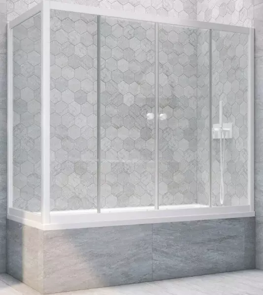 

Шторка на ванну стеклянная «Vegas Glass» Z2V+ZVF Novo 195/75 прозрачная/белая универсальная