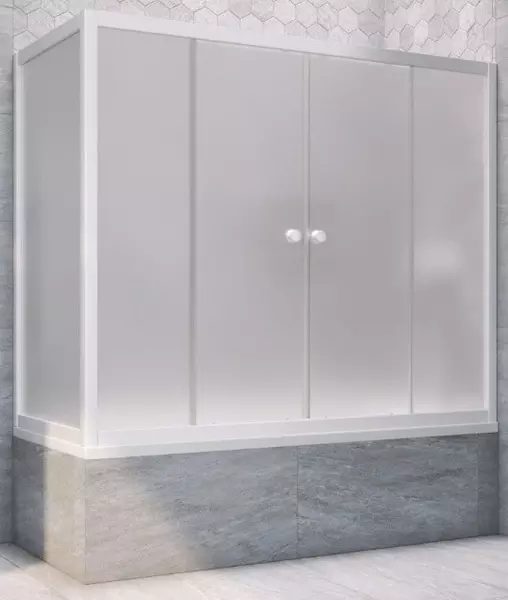

Шторка на ванну стеклянная «Vegas Glass» Z2V+ZVF Novo 195/75 сатин/белая универсальная