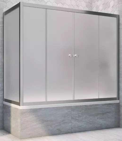 

Шторка на ванну стеклянная «Vegas Glass» Z2V+ZVF Novo 195/80 сатин/хром матовая универсальная