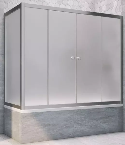 

Шторка на ванну стеклянная «Vegas Glass» Z2V+ZVF Novo 195/85 сатин/хром матовая универсальная