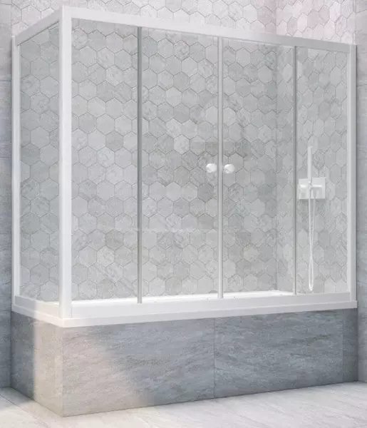 

Шторка на ванну стеклянная «Vegas Glass» Z2V+ZVF Novo 200/75 прозрачная/белая универсальная