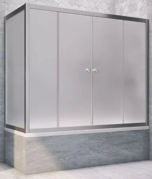 

Шторка на ванну стеклянная «Vegas Glass» Z2V+ZVF Novo 200/90 сатин/хром матовая универсальная