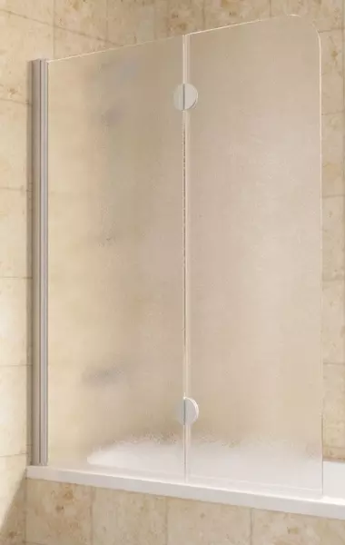 

Шторка на ванну стеклянная «Vegas Glass» E2V Lux 120/150 шиншилла/хром матовая левая