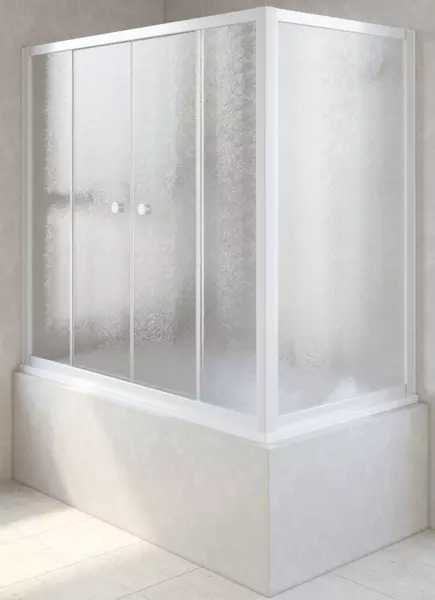 

Шторка на ванну стеклянная «Vegas Glass» Z2V+ZVF Novo 155/85 шиншилла/белая универсальная
