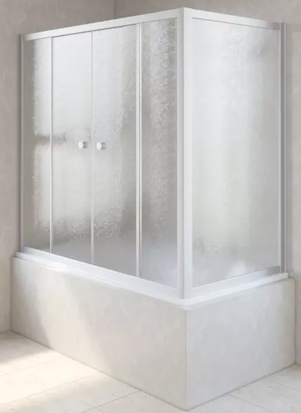 

Шторка на ванну стеклянная «Vegas Glass» Z2V+ZVF Novo 155/90 шиншилла/хром матовая универсальная