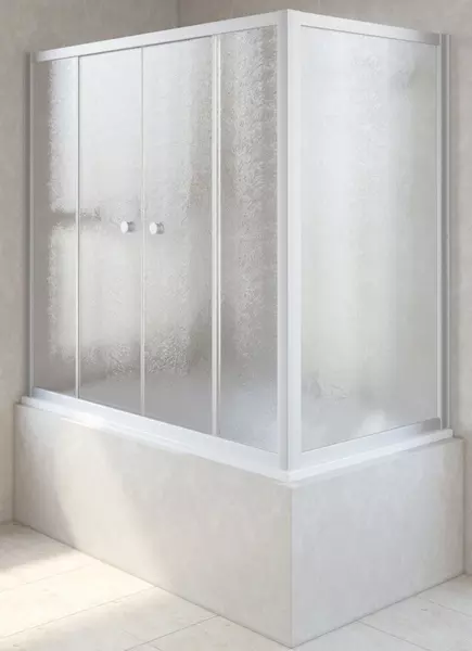 

Шторка на ванну стеклянная «Vegas Glass» Z2V+ZVF Novo 160/90 шиншилла/хром матовая универсальная