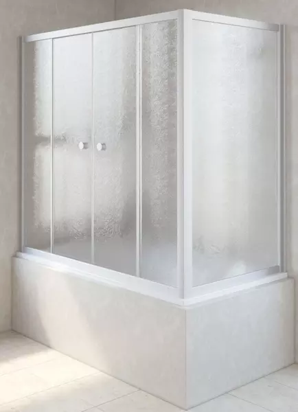 

Шторка на ванну стеклянная «Vegas Glass» Z2V+ZVF Novo 165/85 шиншилла/хром матовая универсальная