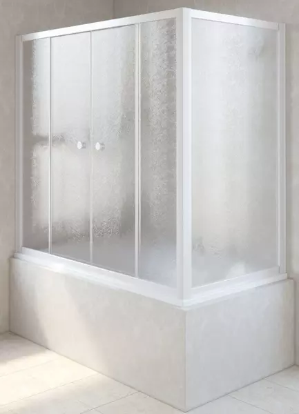 

Шторка на ванну стеклянная «Vegas Glass» Z2V+ZVF Novo 170/85 шиншилла/белая универсальная