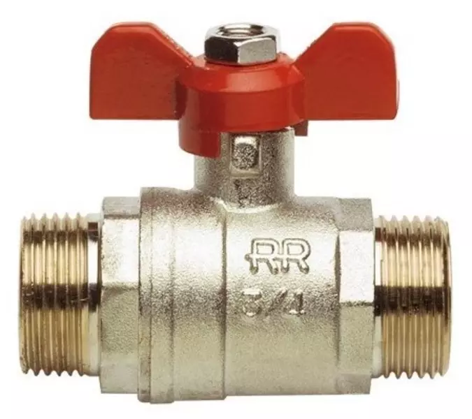 

Кран шаровой магистральный «Remer» RR365MM 1/2"-1/2" НР-НР никель