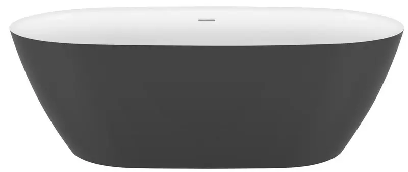 Ванна акриловая «Black & White» 330SBGR 170/78 с каркасом с сифоном белая матовая/серая матовая