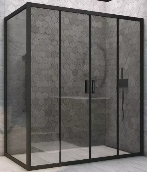 

Душевой угол-ограждение «Vegas Glass» Z2P+ZPV Novo h2000 150/85 графит/чёрный матовый без поддона универсальный