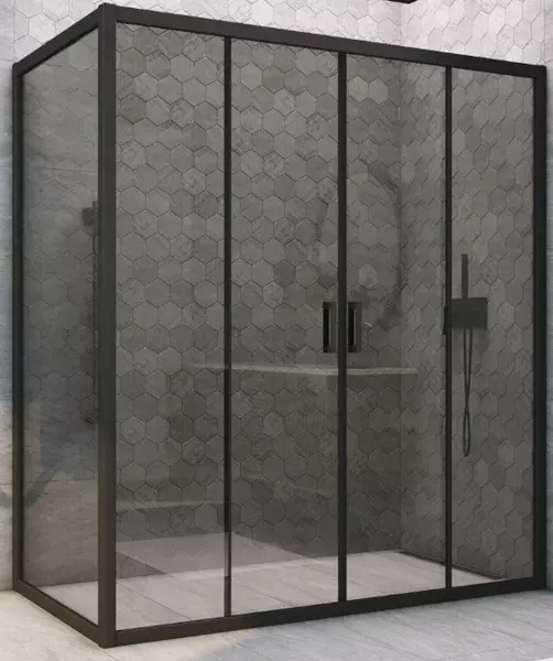 

Душевой угол-ограждение «Vegas Glass» Z2P+ZPV Novo h2000 155/70 графит/чёрный матовый без поддона универсальный