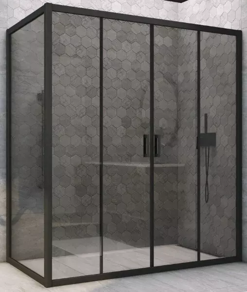 

Душевой угол-ограждение «Vegas Glass» Z2P+ZPV Novo h2000 155/80 графит/чёрный матовый без поддона универсальный