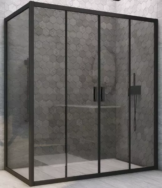 

Душевой угол-ограждение «Vegas Glass» Z2P+ZPV Novo h2000 160/80 графит/чёрный матовый без поддона универсальный