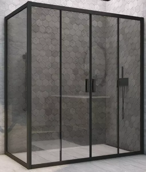 

Душевой угол-ограждение «Vegas Glass» Z2P+ZPV Novo h2000 165/80 графит/чёрный матовый без поддона универсальный