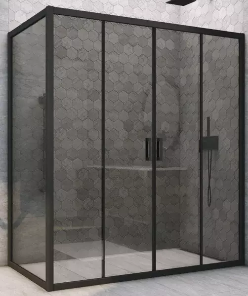 

Душевой угол-ограждение «Vegas Glass» Z2P+ZPV Novo h2000 170/75 графит/чёрный матовый без поддона универсальный