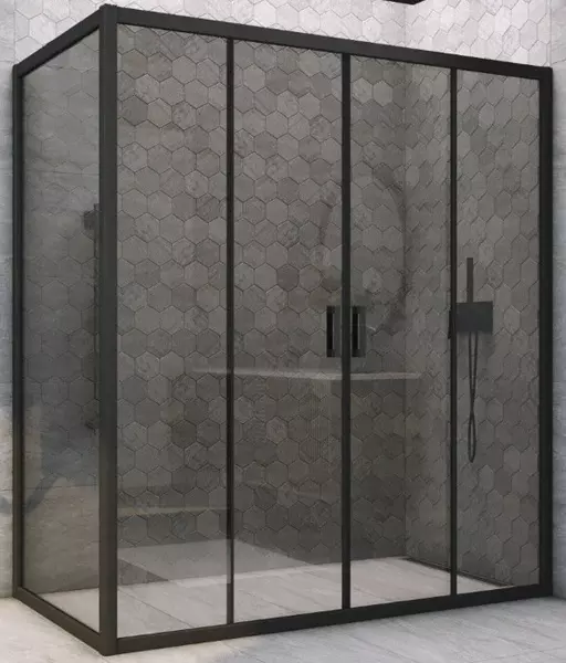 

Душевой угол-ограждение «Vegas Glass» Z2P+ZPV Novo h2000 170/85 графит/чёрный матовый без поддона универсальный