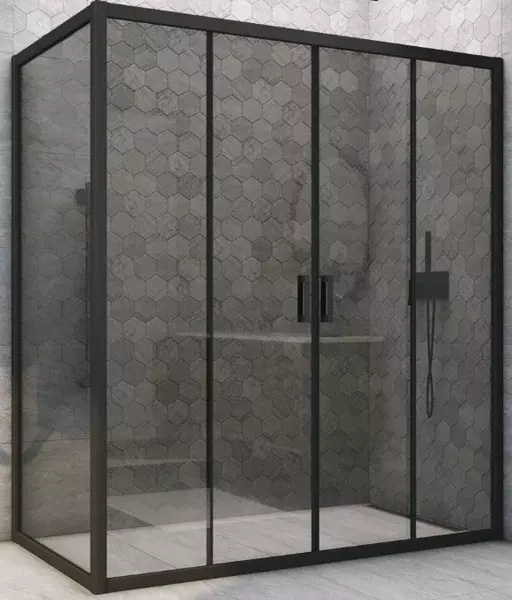 

Душевой угол-ограждение «Vegas Glass» Z2P+ZPV Novo h2000 170/90 графит/чёрный матовый без поддона универсальный