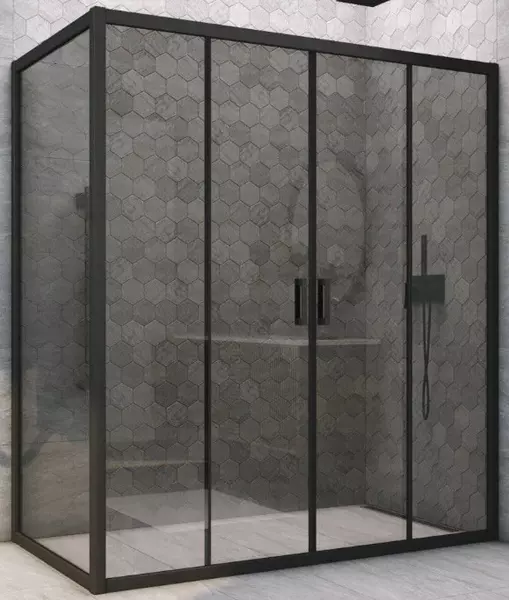 

Душевой угол-ограждение «Vegas Glass» Z2P+ZPV Novo h2000 170/100 графит/чёрный матовый без поддона универсальный