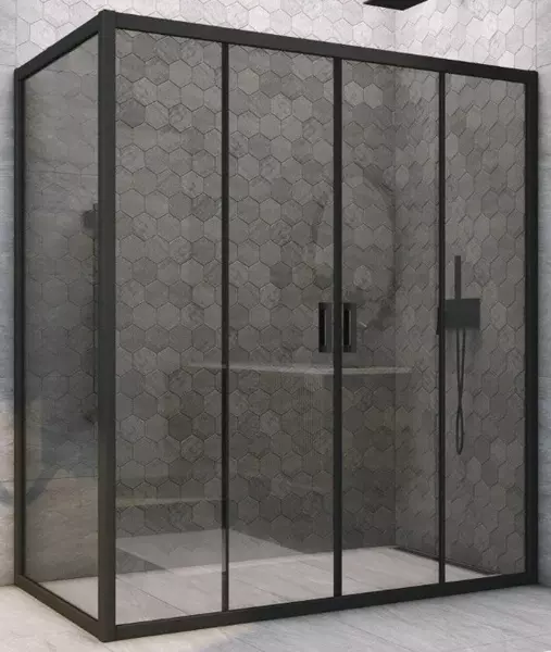 

Душевой угол-ограждение «Vegas Glass» Z2P+ZPV Novo h2000 175/80 графит/чёрный матовый без поддона универсальный
