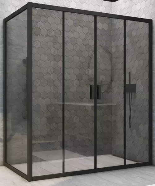 

Душевой угол-ограждение «Vegas Glass» Z2P+ZPV Novo h2000 175/85 графит/чёрный матовый без поддона универсальный