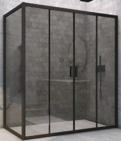

Душевой угол-ограждение «Vegas Glass» Z2P+ZPV Novo h2000 180/85 графит/чёрный матовый без поддона универсальный