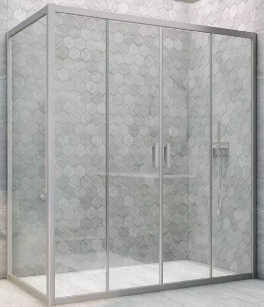 

Душевой угол-ограждение «Vegas Glass» Z2P+ZPV Novo h2000 185/75 Crystal vision/хром матовый без поддона универсальный