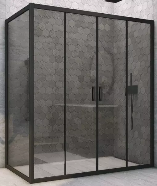 

Душевой угол-ограждение «Vegas Glass» Z2P+ZPV Novo h2000 185/85 графит/чёрный матовый без поддона универсальный