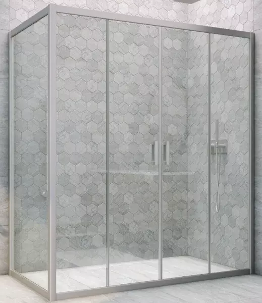 

Душевой угол-ограждение «Vegas Glass» Z2P+ZPV Novo h2000 185/100 Crystal vision/хром матовый без поддона универсальный
