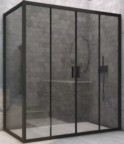 

Душевой угол-ограждение «Vegas Glass» Z2P+ZPV Novo h2000 190/70 графит/чёрный матовый без поддона универсальный
